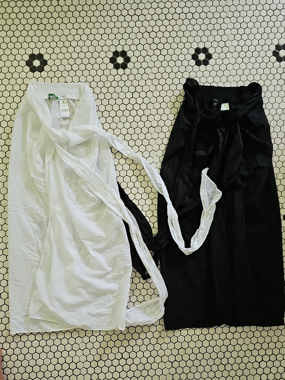J. Crew Black and White Sarong Skirts — Black and Lightweight White